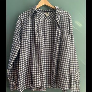 LL Bean Blueberry and White flannel